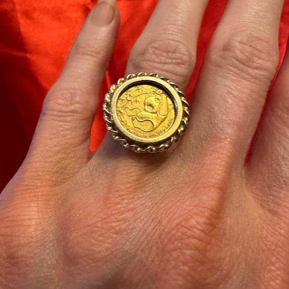 WOW POSHMARK - Authentic Gold Coin Panda Ring - Picture 12 of 16